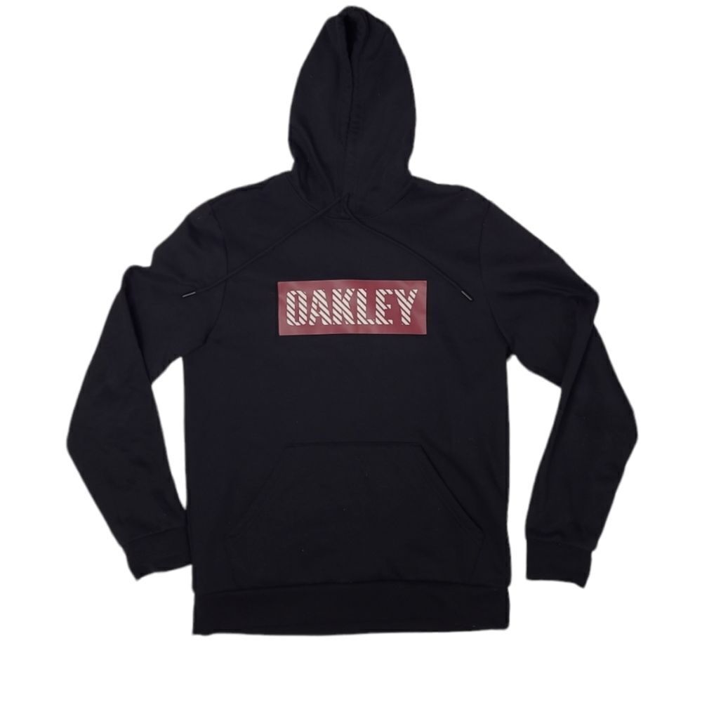 OAKLEY black custom‎ fit logo spellout hooded sweatshirt hoodie S